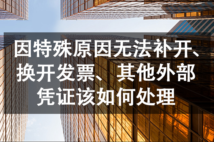 因特殊原因无法补开、换开发票、其他外部凭证该如何处理