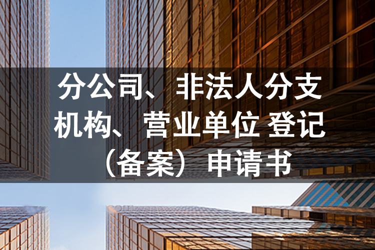 分公司、非法人分支机构、营业单位 登记（备案）申请书
