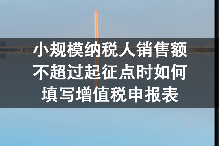 小规模纳税人销售额不超过起征点时如何填写增值税申报表